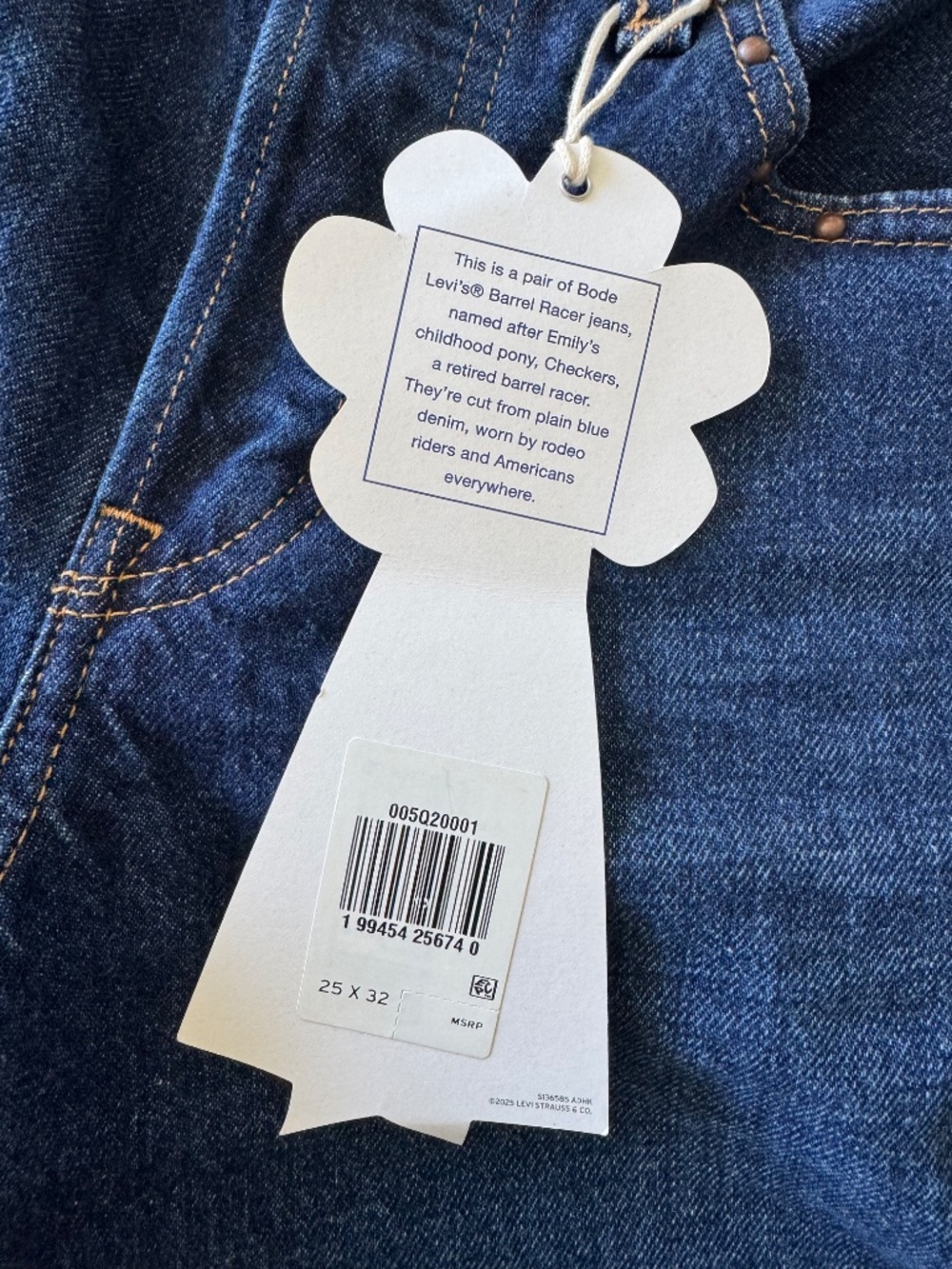 BODE x Levi’s Barrel Racer Jeans W25 L32 NEW with Tags + Bode Bag - Picture 5 of 12